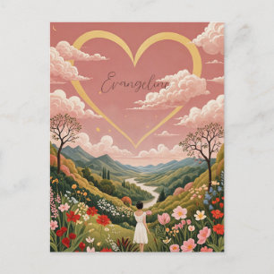 De oprechte blik van een meisje gepersonaliseerd briefkaart