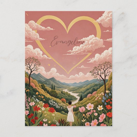 De oprechte blik van een meisje gepersonaliseerd briefkaart (Voorkant)