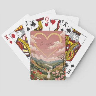 De oprechte blik van een meisje gepersonaliseerd pokerkaarten