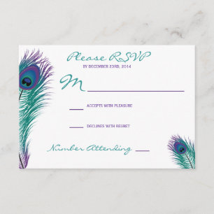 De oproep van Classy Peacock RSVP Kaartje