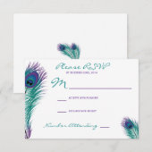 De oproep van Classy Peacock RSVP Kaartje (Voorkant / Achterkant)