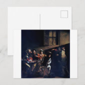 De oproep van Saint Matthew, Caravaggio Briefkaart (Voorkant / Achterkant)