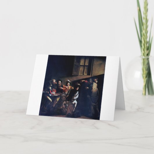 De oproep van Saint Matthew, Caravaggio Kaart (Voorkant)