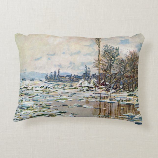 De opsplitsing van het ijs door Claude Monet Accent Kussen (Achterkant)