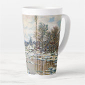 De opsplitsing van het ijs door Claude Monet Latte Mok (Rechterhoek)