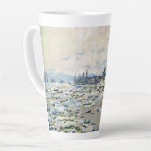 De opsplitsing van het ijs door Claude Monet Latte Mok (Linkerhoek)