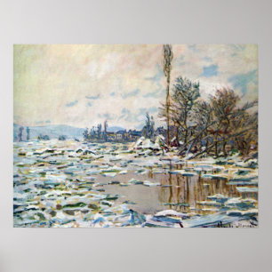 De opsplitsing van het ijs door Claude Monet Poster