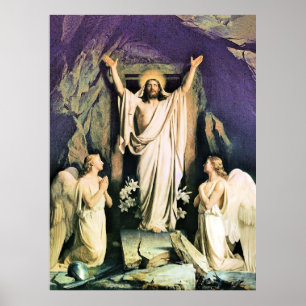 De opstanding van Christus, schilderij van Carl Bl Poster