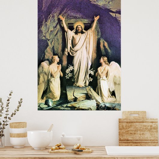 De opstanding van Christus, schilderij van Carl Bl Poster (Keuken)