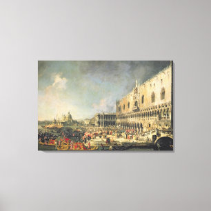 De opvang van de Franse ambassadeur in Venetië, Canvas Afdruk