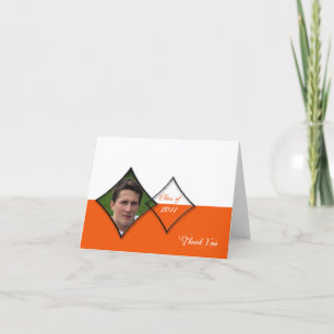 De oranje Afstuderen van de Klasse van de Diamant Bedankkaart