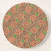 De Oranje bloemige regenachtige snijvezels zijn ge Zandsteen Onderzetter (Voorkant)