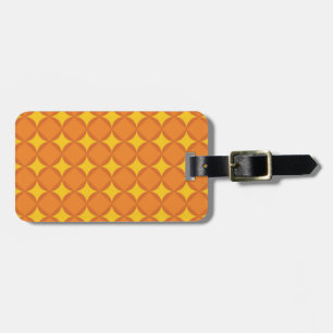 De oranje jaren 70 stijl cirkel bagagelabel