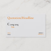 De oranje motorfiets visitekaartje (Achterkant)