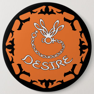 De oranje Sacral Libel van de "Wens Chakra" Ronde Button 6,0 Cm