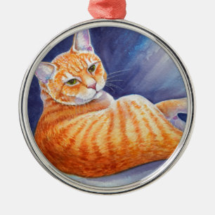 De Oranje tablet tikken Metalen Ornament