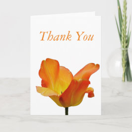 De oranje Tulp dankt u kaardt Bedankkaart