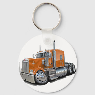 De Oranje Vrachtwagen van Kenworth w900 Sleutelhanger