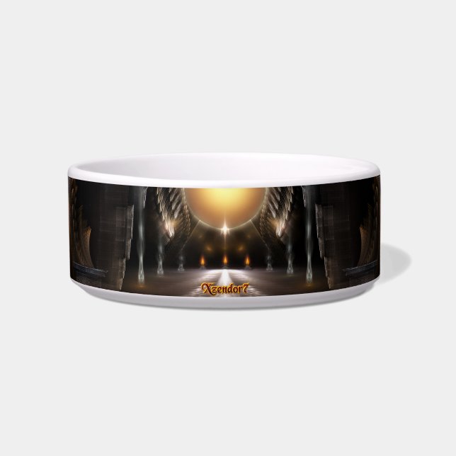 De Orb van Acrellis Fractal Art Pet Bowl Voerbakje (Voorkant)