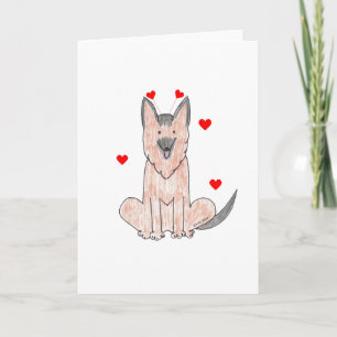 De Oren van Valentijn van de Duitse herder Feestdagen Kaart