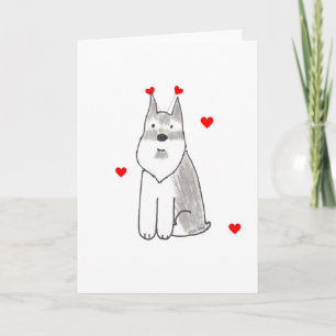 De Oren van Valentijn van Schnauzer Feestdagen Kaart