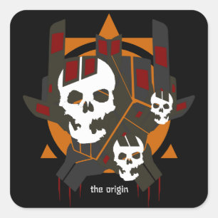 de origine Ik hou van jou Handgebaar Hardrocker Mo Vierkante Sticker