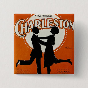 De originele Charleston Vierkante Button 5,1 Cm
