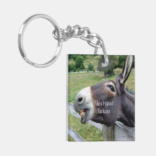 De originele Jackass Funny Donkey Mule Boerderij A Sleutelhanger (Voorkant Links)