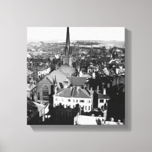 De ornamentale spiraal van een kerk in Boston Canvas Afdruk
