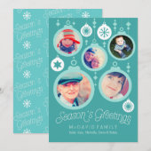 De Ornamenten van de Familie van Kerstmis Feestdagenkaart (Voorkant / Achterkant)