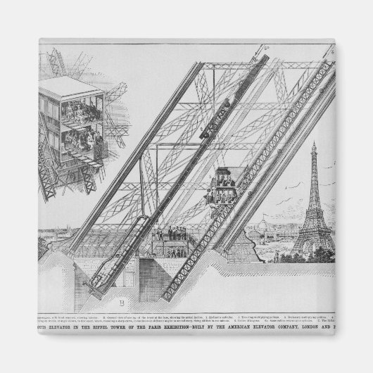 De Otis Elevator in de Eiffeltoren Magneet (Voorkant)