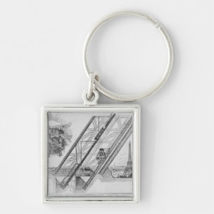 De Otis Elevator in de Eiffeltoren Sleutelhanger