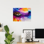 De Otter | Digitale kleurrijke verf Poster (Thuiskantoor)