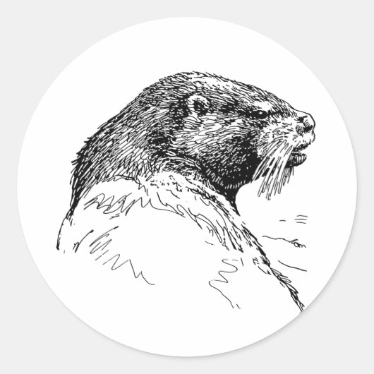 DE OTTER RONDE STICKER (Voorkant)