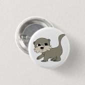 De Otter van het team knoop - wit Ronde Button 3,2 Cm (Voorkant /achterkant)