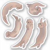 De Otters Swimming Sticker (Voorkant)