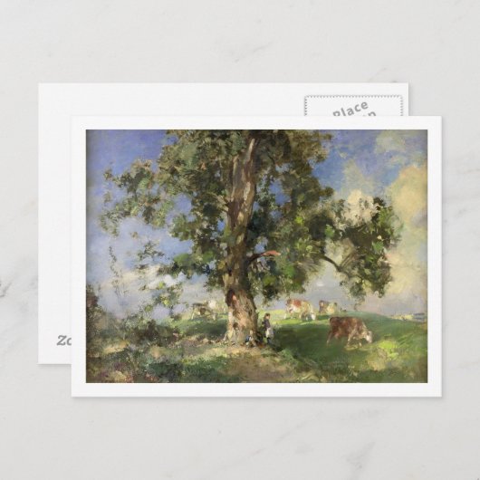 De oude asboom (olie op canvas) briefkaart (Voorkant / Achterkant)