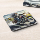 De oude biker (set van 6) bier onderzetter (Linkerzijde)