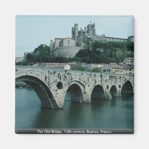 De oude brug, 13de eeuw, Beziers, Frankrijk Magneet