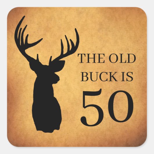 De oude Buck is 50-jarige dag Vierkante Sticker (Voorkant)