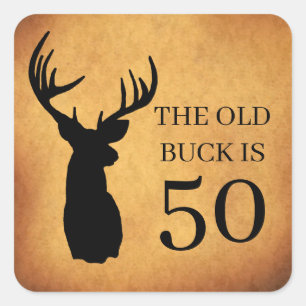De oude Buck is 50-jarige dag Vierkante Sticker