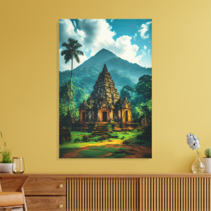 De Oude Candi van de Heuvels Canvas Afdruk