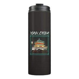 De oude Chinese klokkentoren Thermosbeker