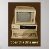 De oude Desktop Computer doet het Datum me Poster (Voorkant)