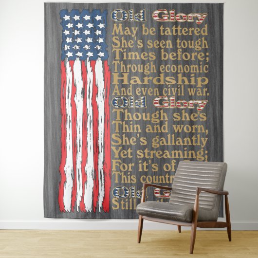 De oude glorie van Amerika's verontruste bannerged Wandkleed (In situ)