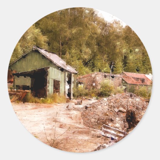 DE OUDE GOUDE MINE RONDE STICKER (Voorkant)