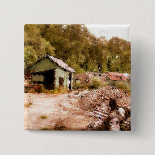 DE OUDE GOUDE MINE VIERKANTE BUTTON 5,1 CM