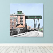 De oude Granary wint naast het Zee Norfolk Canvas Afdruk (Insitu (Houten vloer))