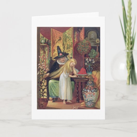 De oude Heks die het haar van Gerda met gouden c Kaart (Voorkant)