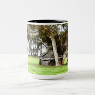 De oude houten hut mok